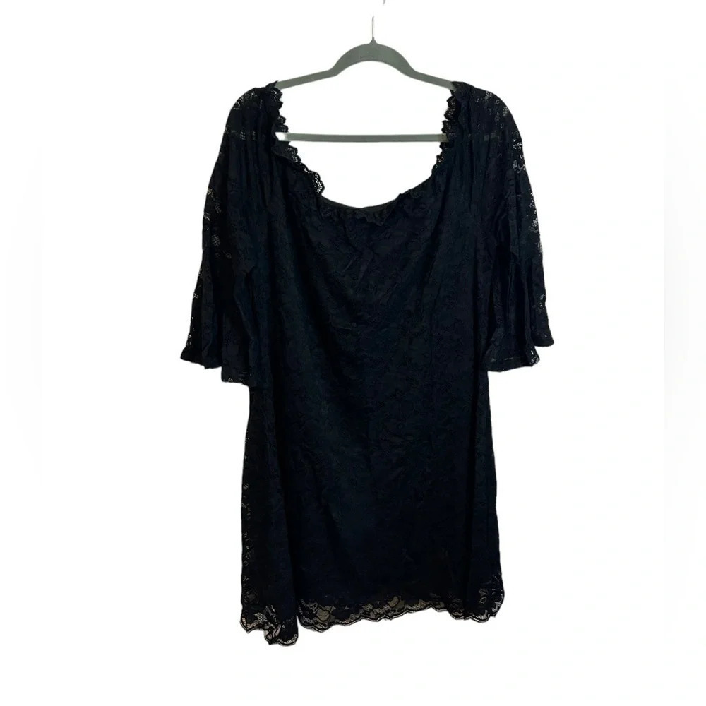PIN UP FASHION BLACK LACE OFF-SHOULDER DARK ROMANTIC DRESS